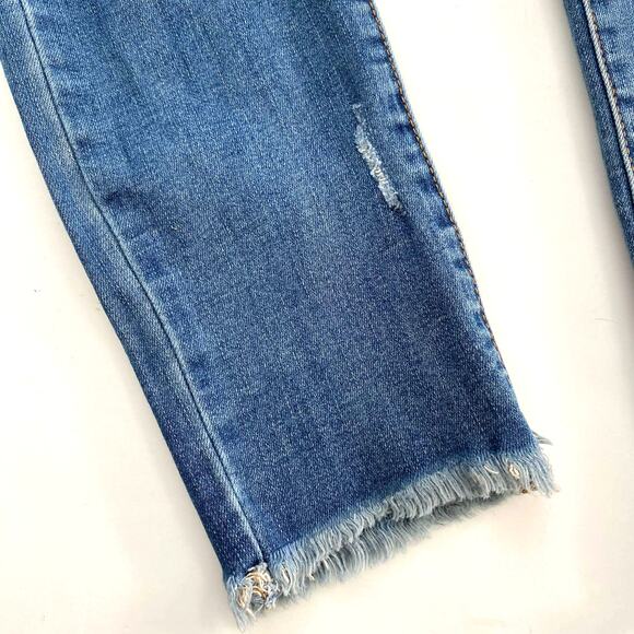 BlankNYC Frayed Hem Jeans Crop Skinny Raw Distressed Denim Size 26 06t-1699LT - Picture 6 of 13